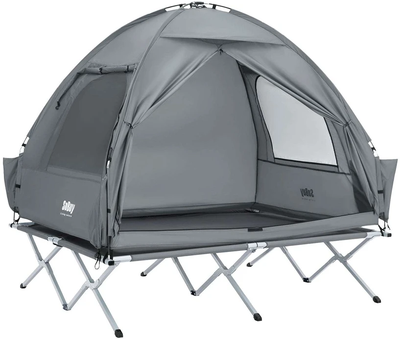 Palapinė, SoBuy OGS32-II-L-HG, 193x145x185 cm, Pilka