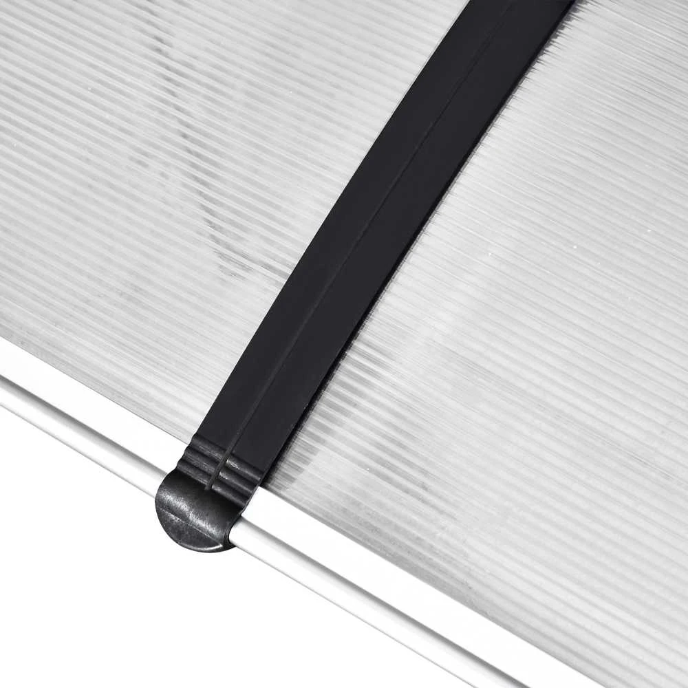 Outsunny stogelis durims, 90 x 295 cm, arkos formos polikarbonatinis stogelis su apsauga nuo UV spindulių, apsauga nuo saulės ir lietaus