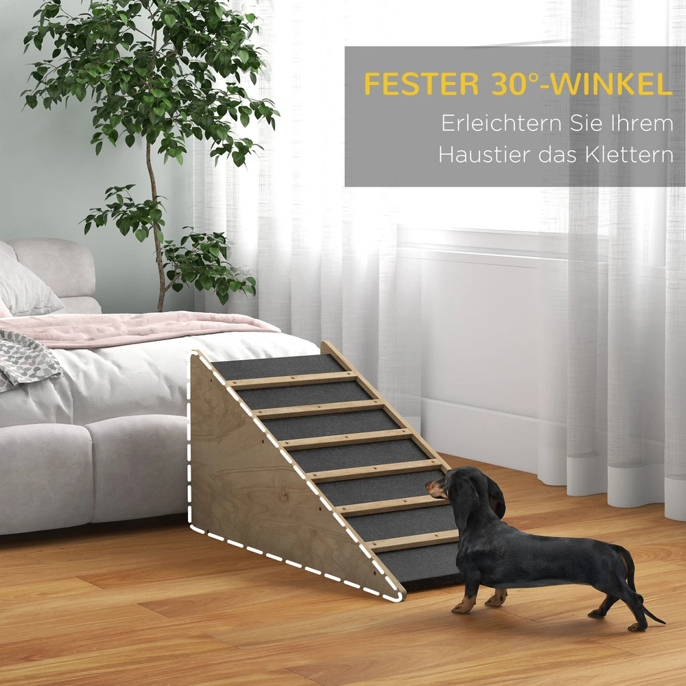 PawHut šunų rampa, neslidi naminių gyvūnėlių rampa automobiliui, įlipimo pagalba vidutinio dydžio šunims iki 20 kg, 90x40x45 cm