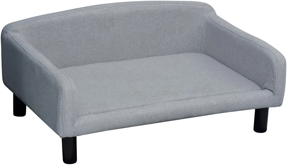 PawHut šunų sofa, stilinga naminių gyvūnų sofa su užvalkalu ir medinėmis kojelėmis, 82x54x36 cm