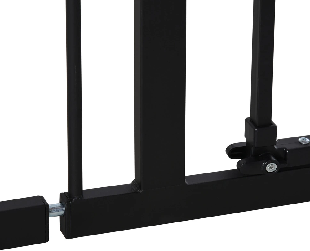 PawHut apsauginiai varteliai naminiams gyvūnėliams, be gręžimo, metalas/plastikas, juodi, 136,3 cm x 76,2 cm