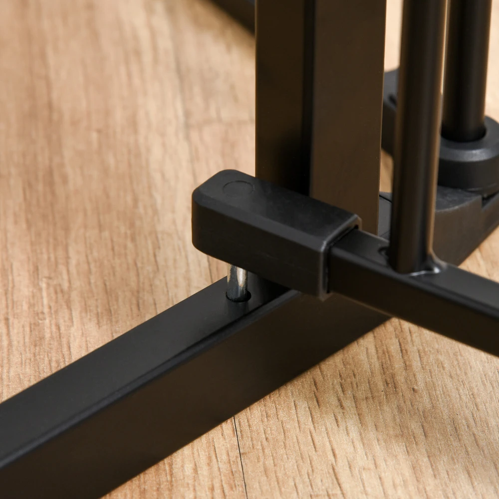 PawHut 2-in-1 voljeras šuniukams, 5 dalių, sulankstoma apsauginė tvorelė šunims su durelėmis, DIY voljeras mažų ir vidutinių veislių šunims, 300 x 74,5 cm, metalinis, juodas