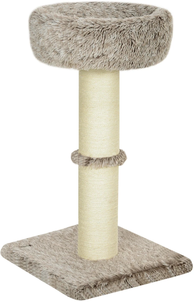 PawHut draskyklė katėms, 87 cm aukščio, su guoliu, storu stulpu, sizalio draskymo stulpais, katėms iki 6kg, vidaus naudojimui, ruda