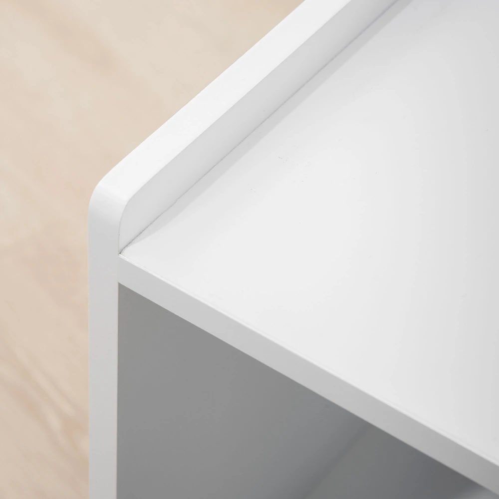 PawHut kačių spintelė kačių tualetui, kačių namelis su magnetinėmis durelėmis, šoninio staliuko dizainas, MDF, balta
