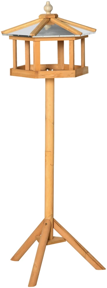 PawHut paukščių namelis, vila, lesykla su stovu ir cinkuotu stogu 113x40x40 cm