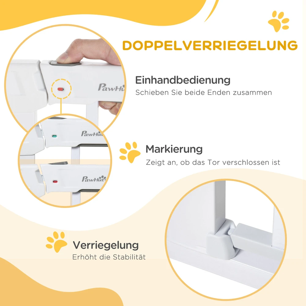 PawHut apsauginiai varteliai, laiptų varteliai, šunų varteliai, reguliuojami 75-96cm, automatinis užsidarymas