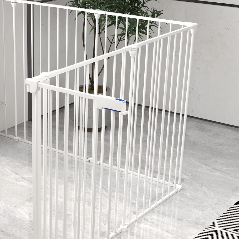PawHut šuniukų voljeras, 8 dalių aptvaras, sulankstomas šunų voljeras, šuniukų aptvaras su užraktu, 90 cm aukščio