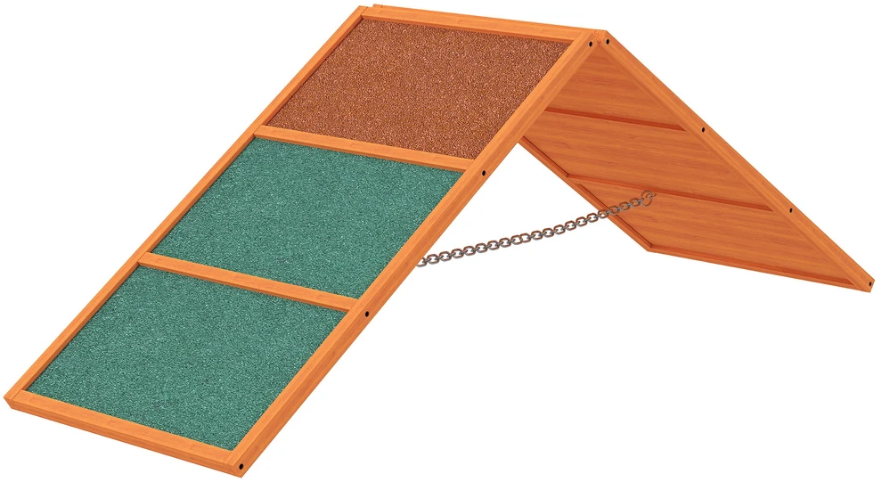 PawHut šunų agility tiltelis, šunų agility įranga su sulankstomu tiltu, neslystančiu paviršiumi, reguliuojamo aukščio, sodui, 173 x 59 x 66 cm, oranžinė