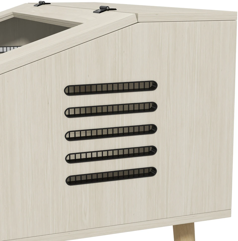 PawHut terariumas ropliams, 140 l roplių šėrimo dėžė su grūdinto stiklo langais, dangčiu, kojomis, roplių veisimo dėžė varliagyviams, vorams, ąžuolo spalvos, 100 x 50 x 60 cm
