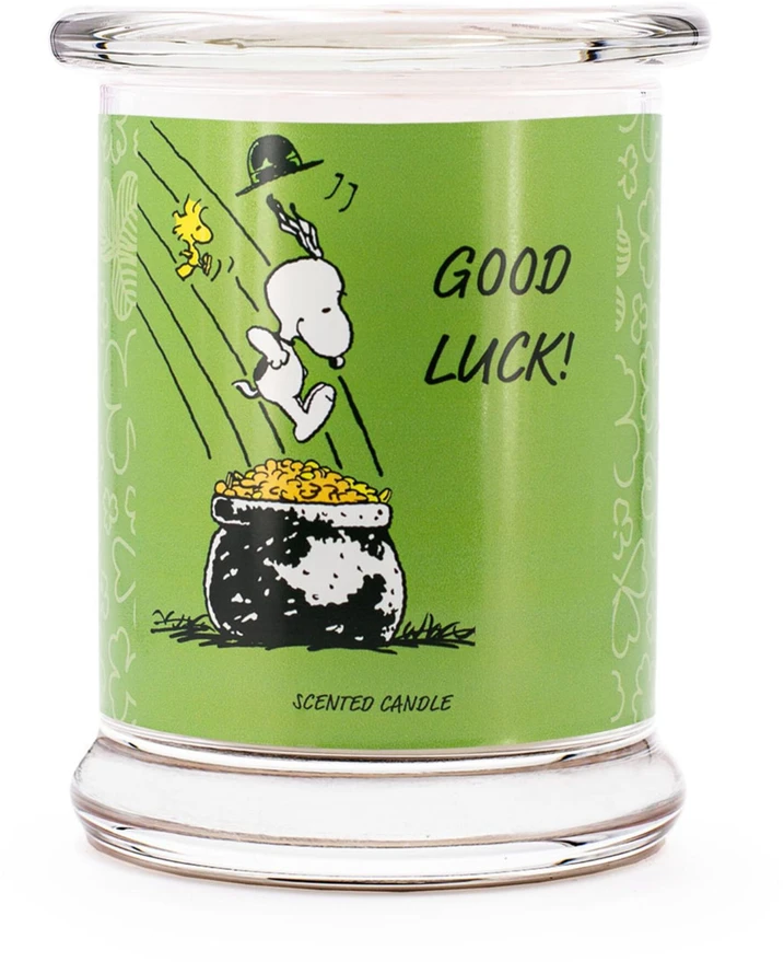 Peanuts Aromatinė žvakė 11,5x9,5 cm žalia, parafino vaškas