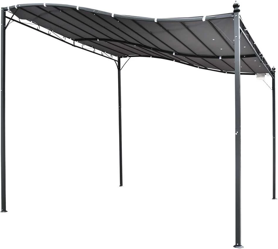Outsunny sodo pergola, pavėsinė, stoginė, palapinė, metalinė, pilka, 297x297 cm