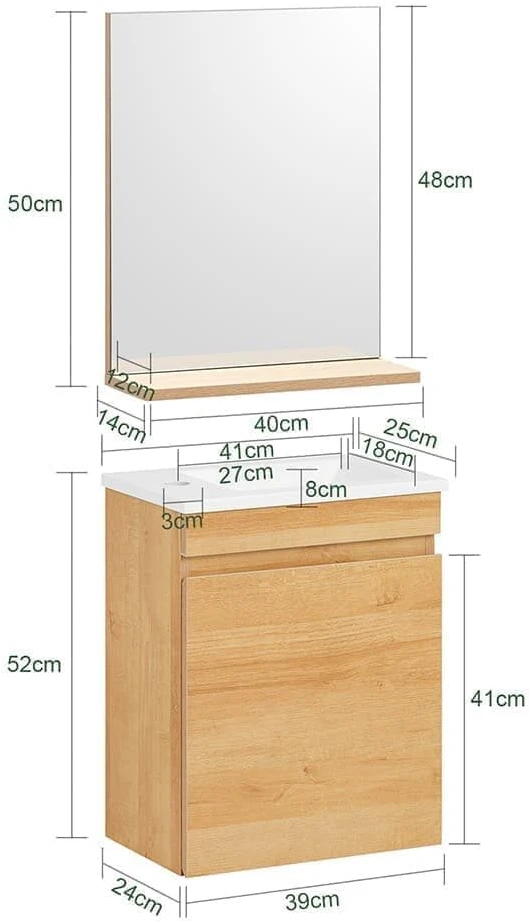 Plautuvė, SoBuy BZR169-SET, 40x25x52 cm