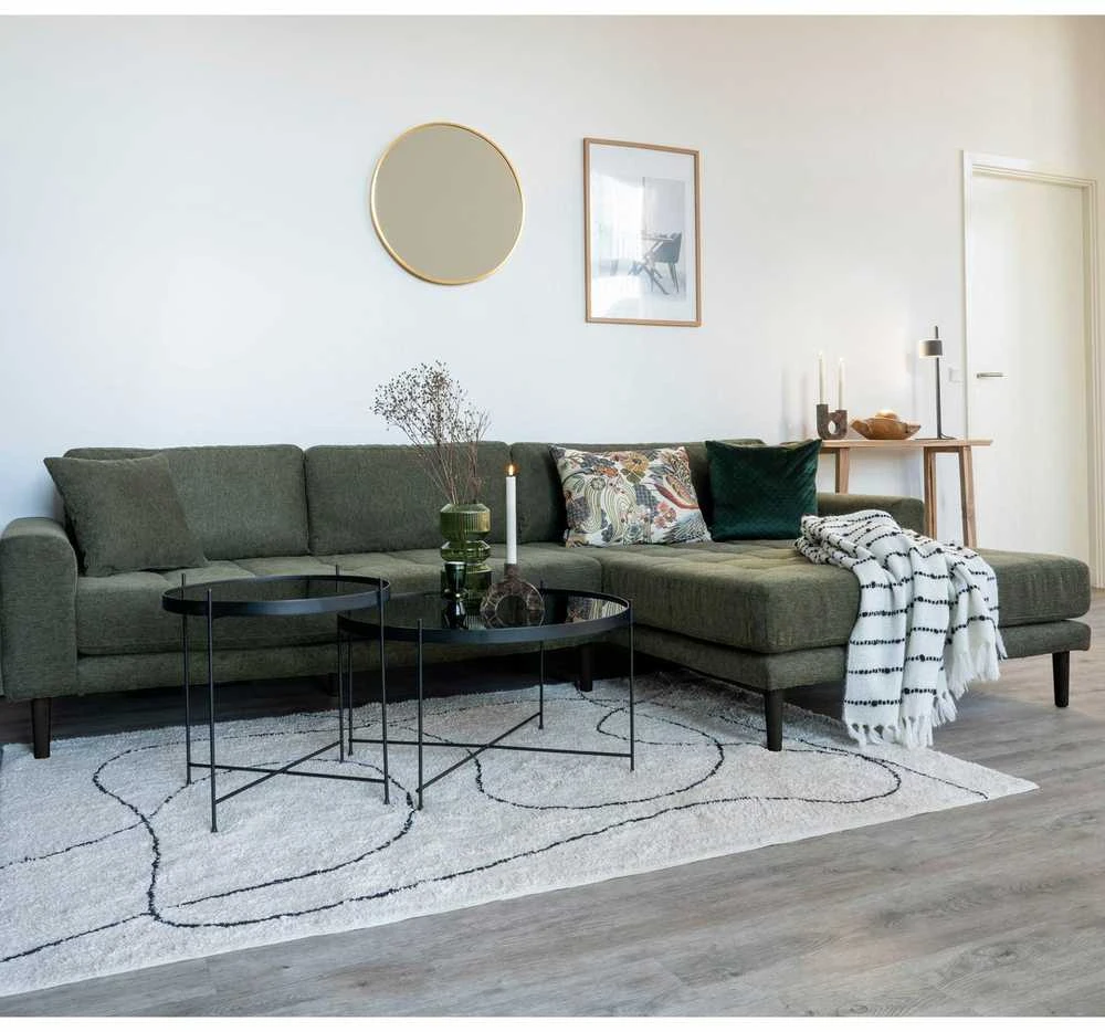House Poilsio sofa, Lido, alyvinė žalia, juodi mediniai kojūnai