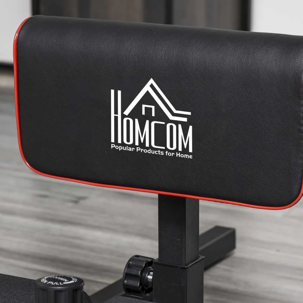 HOMCOM Sissy Squat pritūpimų treniruoklis, kojų ir pilvo presui, 3-in-1, reguliuojamas, iki 120 kg, plieno, juodas, 50x97x44,5–56,5 cm