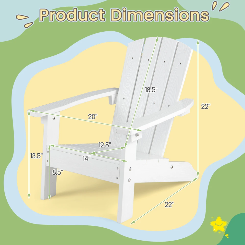 Promotions Adirondack Kėdė 53.3x52.1x63.5 cm Balta HIPS Medžiaga
