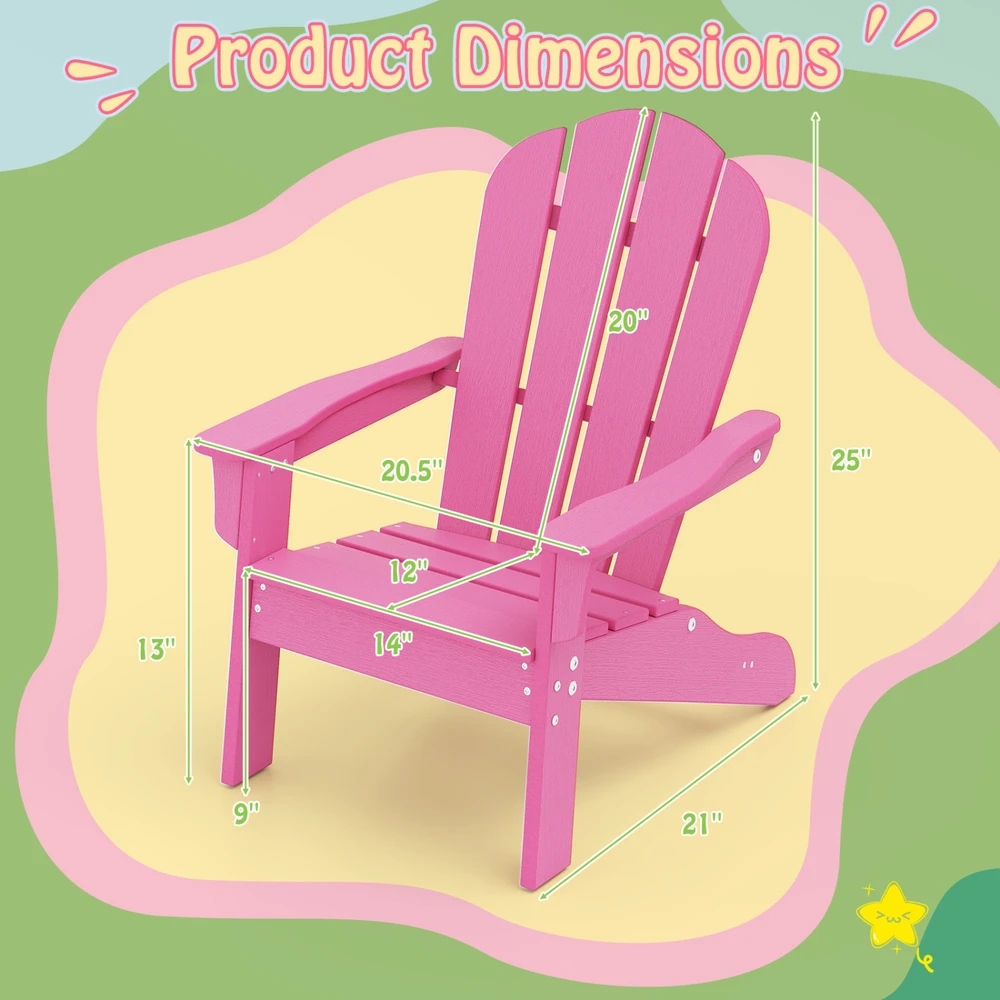 Promotions Adirondack Kėdė 53.3x52.1x63.5 cm Rožinė HIPS Medžiaga
