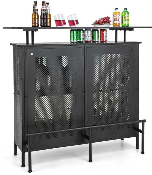 Promotions Alkoholio baro stalas, 121.9x50.8x106.7 cm, Juodas