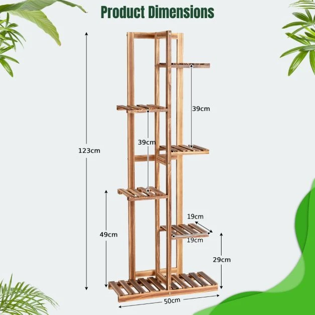 Promotions Augalų stovėtojas, 6 aukštai, 50x19x124 cm, pušies mediena