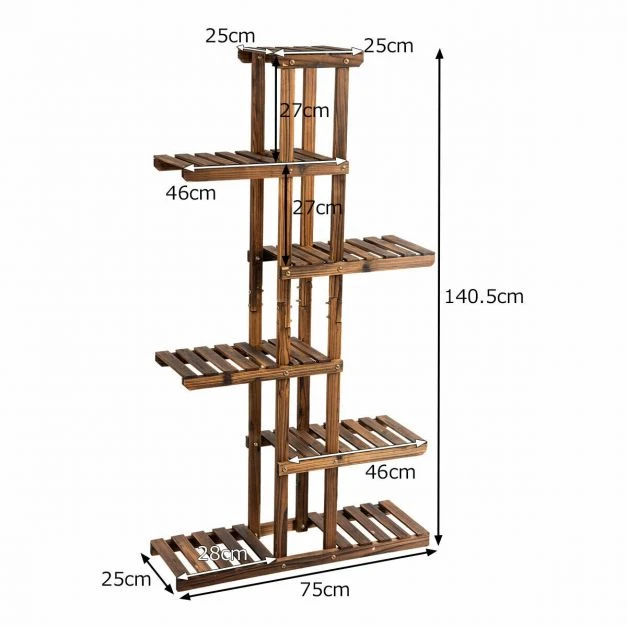 Promotions Augalų stovėtojas 6 aukštų 75x25,4x141 cm eglės mediena