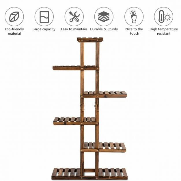 Promotions Augalų stovėtojas 6 aukštų 75x25,4x141 cm eglės mediena