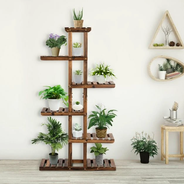 Promotions Augalų stovėtojas 6 aukštų 75x25,4x141 cm eglės mediena