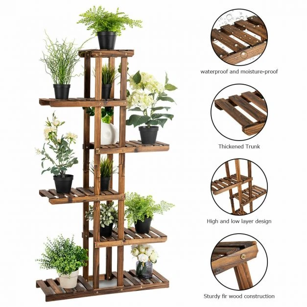 Promotions Augalų stovėtojas 6 aukštų 75x25,4x141 cm eglės mediena