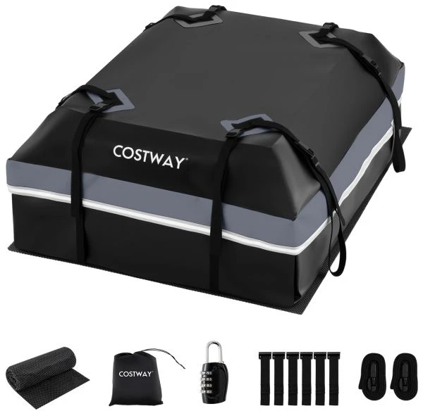 Promotions Automobilinis stogo bagažo laikiklis 112x86x45 cm Pilkas Vandeniui atsparus PVC