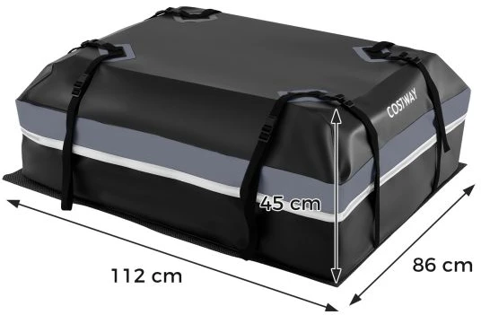Promotions Automobilinis stogo bagažo laikiklis 112x86x45 cm Pilkas Vandeniui atsparus PVC