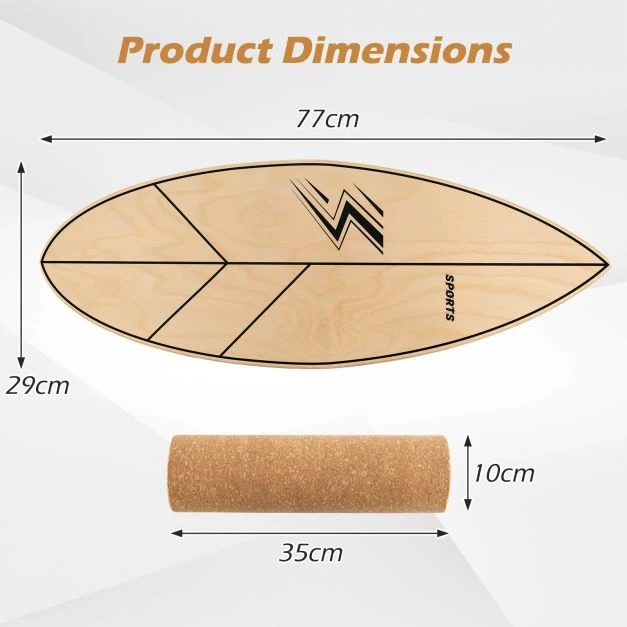 Promotions Balansinis lenta treniruoklis 77x29 cm natūralaus medžio fitnesui