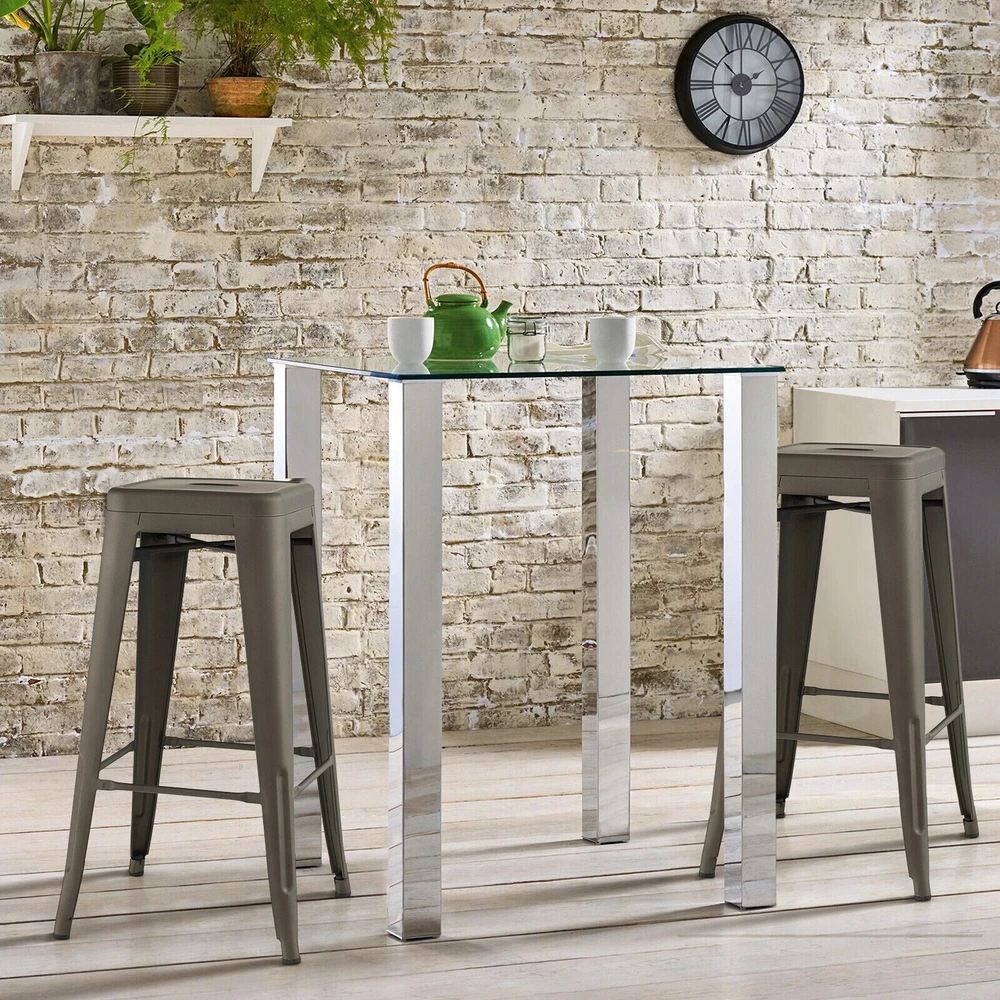 Promotions Baro kėdžių rinkinys, 4 vnt., 42x42x76 cm, juoda/šautuvo spalva
