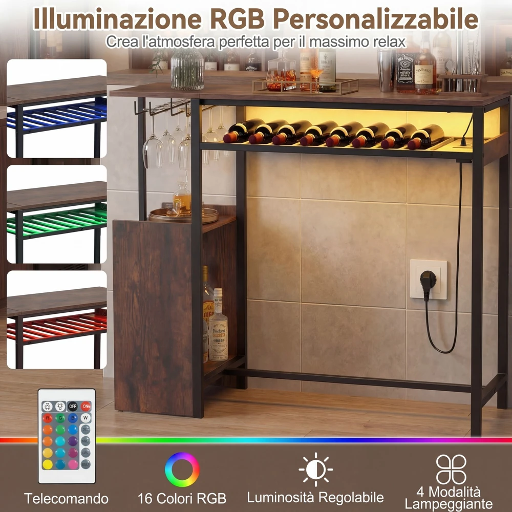 Promotions Baro skaitiklis reguliuojamas LED baro skaitiklis su įkrovimo stotele 110x40x92 cm juodas metalas