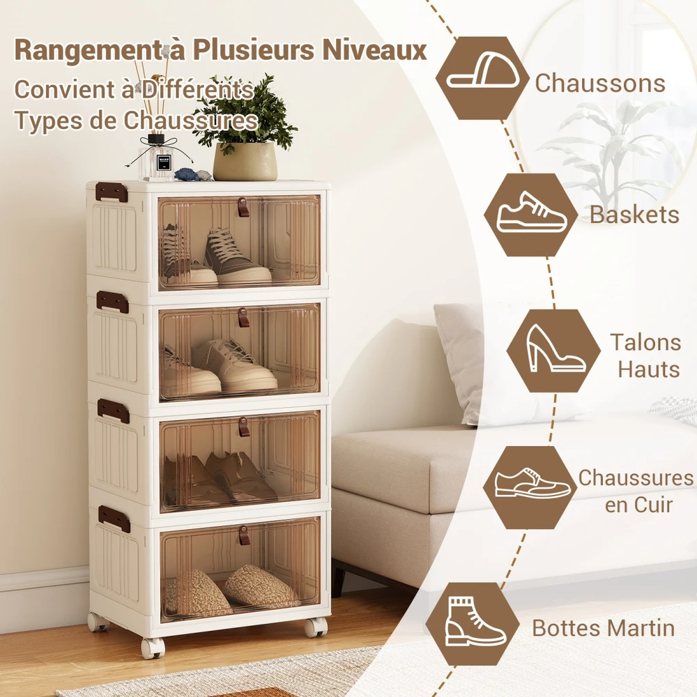 Promotions Batai laikymo dėžė 39x27x85 cm Balta Sulankstoma laikymo dėžė