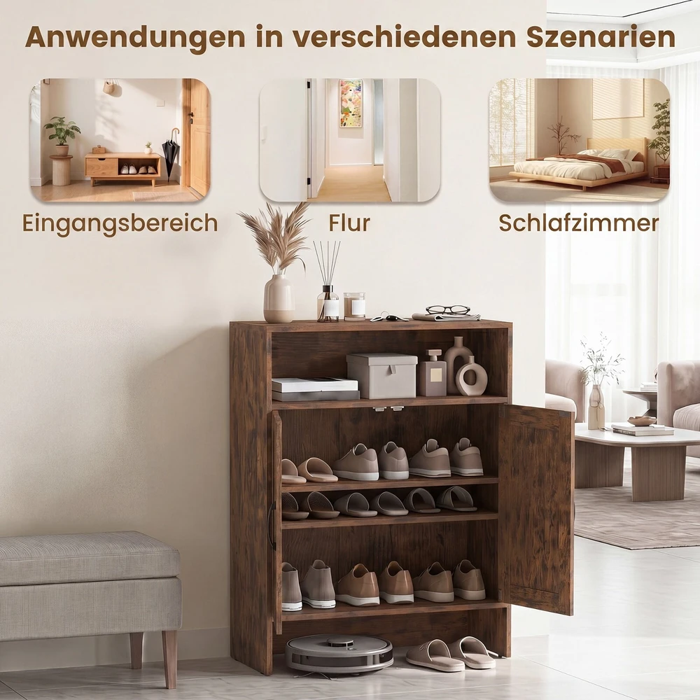 Promotions Batai laikymo spintelė su atvira lentyna 70x35x95 cm balta/natūrali ruda