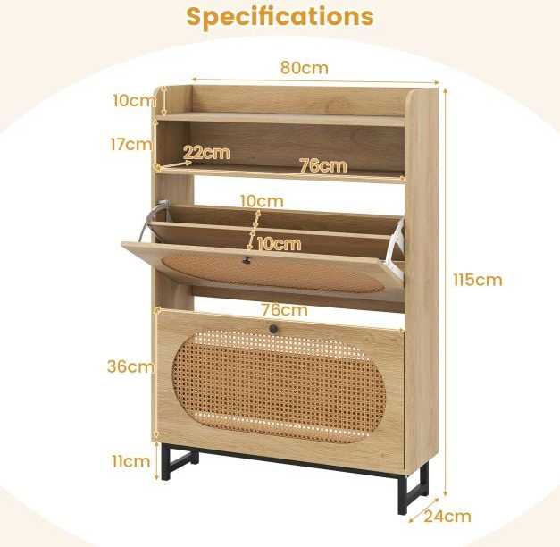 Promotions Batų spintelė, 80x24x115 cm, natūrali