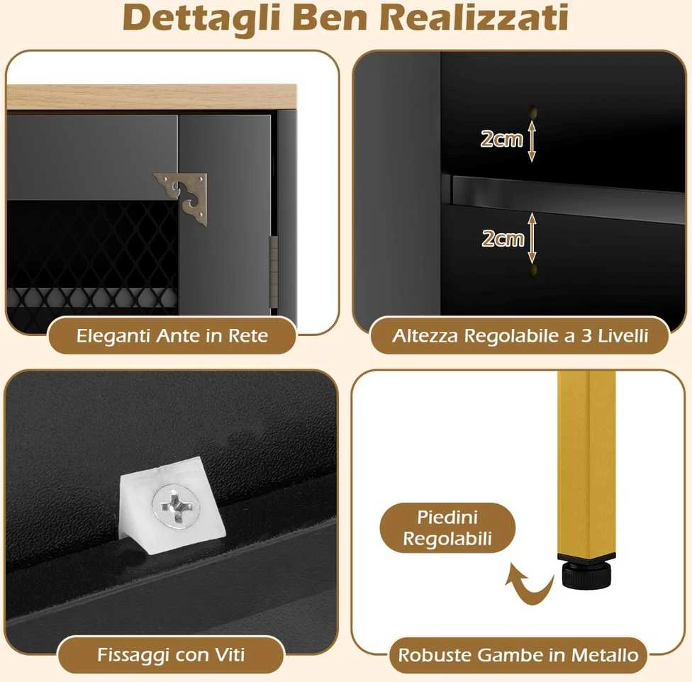Promotions Batų spintelė, 80x37x106 cm, juoda, reguliuojamos lentynos