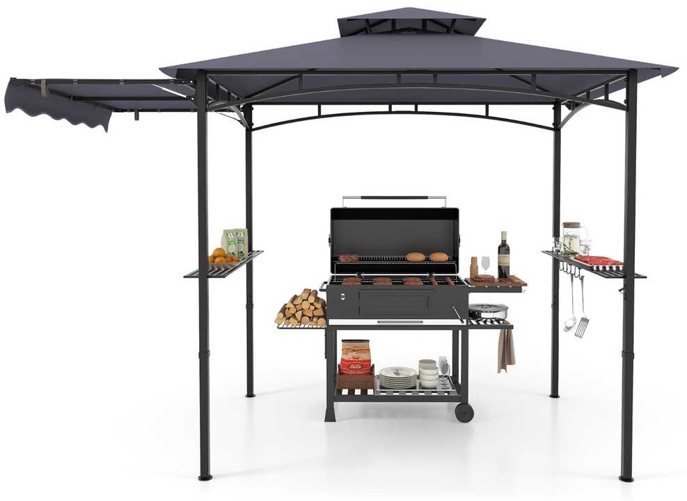 Promotions BBQ pavėsinė, 318x153 cm, tamsiai pilka