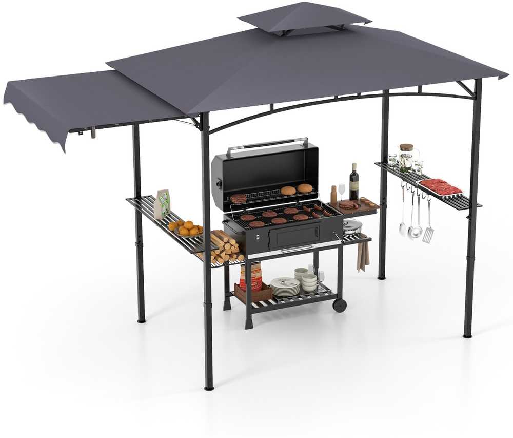 Promotions BBQ pavėsinė, 318x153 cm, tamsiai pilka