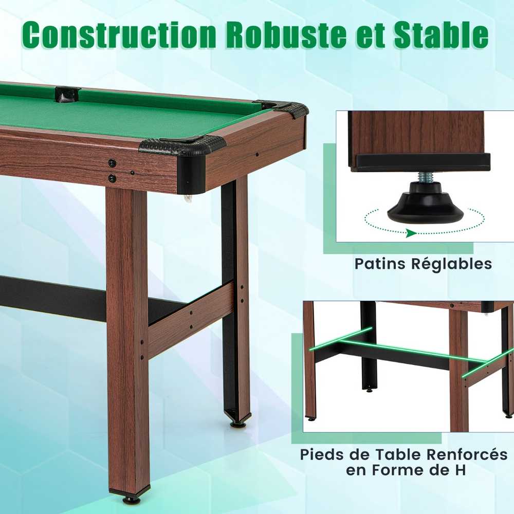Promotions Biliardo stalas, 122x61x76 cm, Rudas ir Žalias