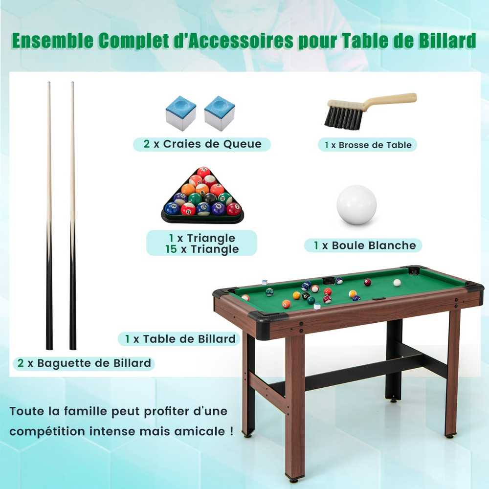 Promotions Biliardo stalas, 122x61x76 cm, Rudas ir Žalias