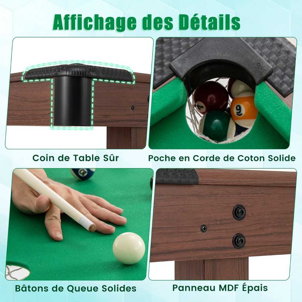 Promotions Biliardo stalas, 122x61x76 cm, Rudas ir Žalias