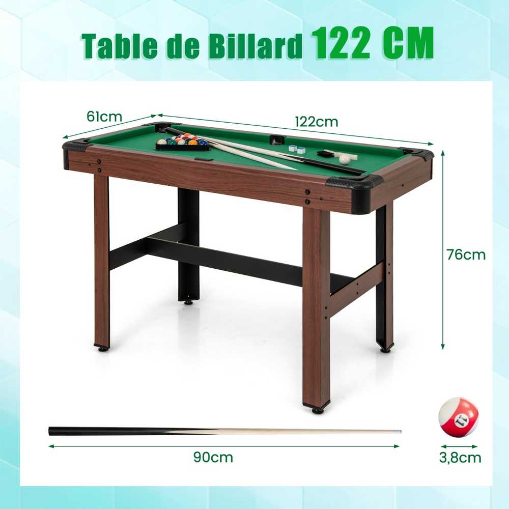 Promotions Biliardo stalas, 122x61x76 cm, Rudas ir Žalias