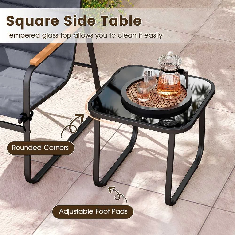 Lauko baldų komplektas Promotions Bistro komplektas, 3 dalių lauko poilsio grupė, 72,5x61x77 cm, juoda