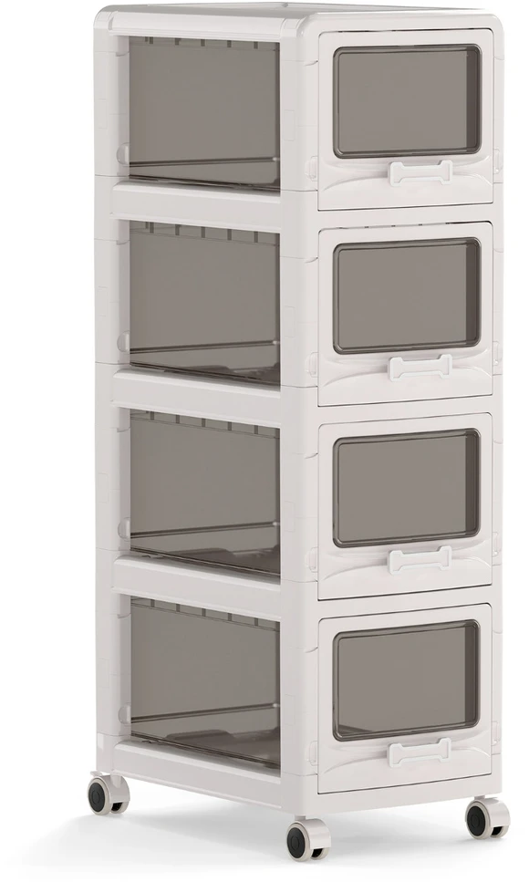 Promotions Dėžutės laikymo organizatorius, 4 lygiai, 41,9x28x71,1 cm, baltas