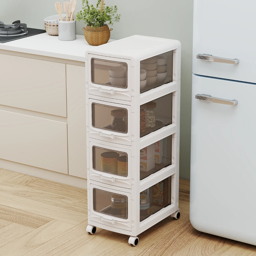 Promotions Dėžutės laikymo organizatorius, 4 lygiai, 41,9x28x71,1 cm, baltas