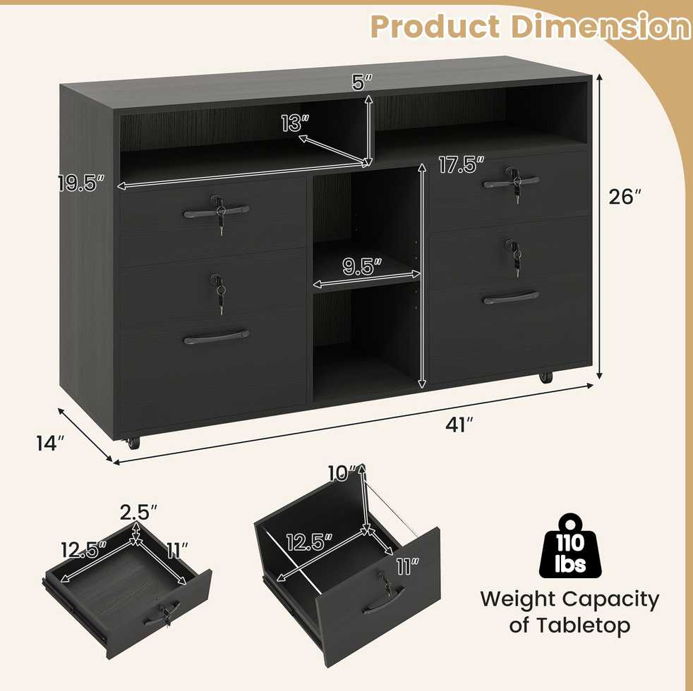 Promotions Dokumentų spinta, 104x35x65 cm, Juoda