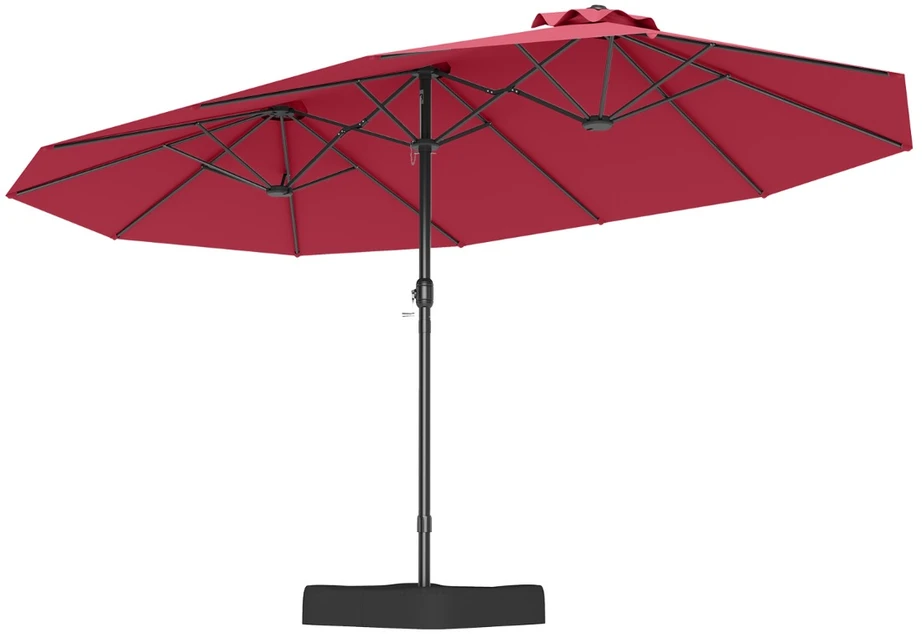 Promotions Dvigubas skėtis su stoveliu 470x285x261 cm tamsiai mėlynas