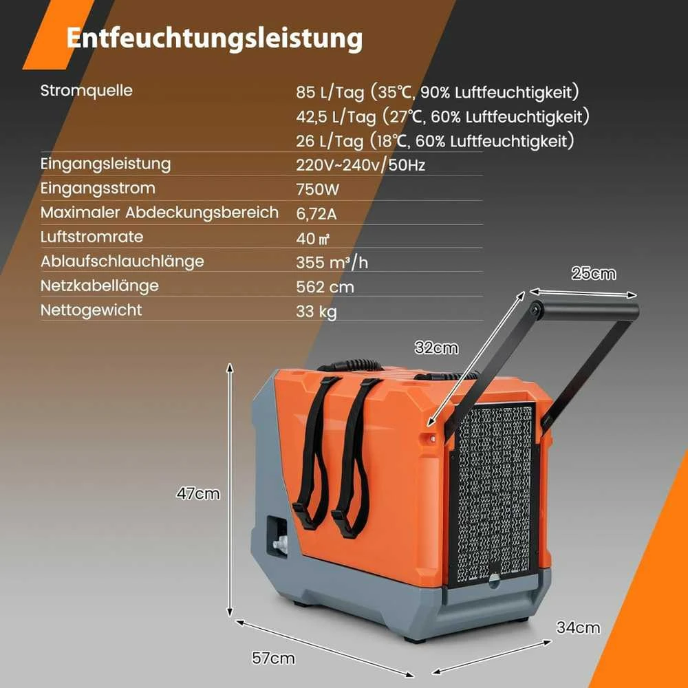 Promotions Elektrinis drėgmės surinkėjas, 34x57x47 cm, Oranžinis