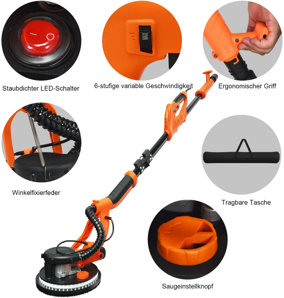 Promotions Elektrinis gipso kartono šlifuoklis 150-175 cm oranžinis-juodas