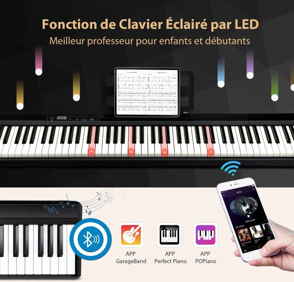 Promotions Elektrinis pianinas, 126x21x7 cm, Juodas