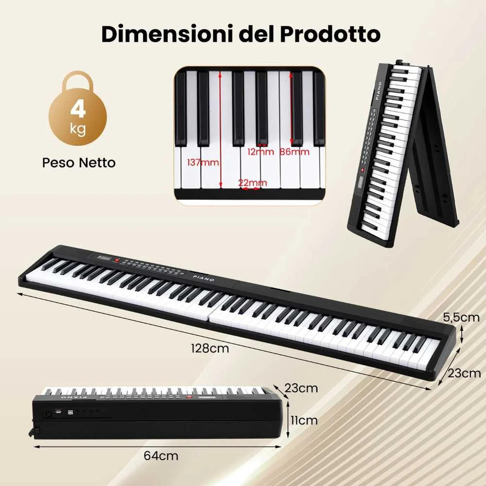 Promotions Elektroninis klaviatūra, 128x23x5,5 cm, juoda